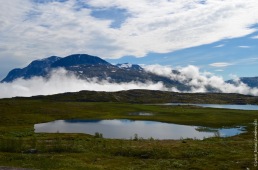 Marshland and lake in the Norwegian mountains