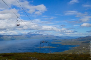 The ski lift with a view on Abisko National Park and Lapporten